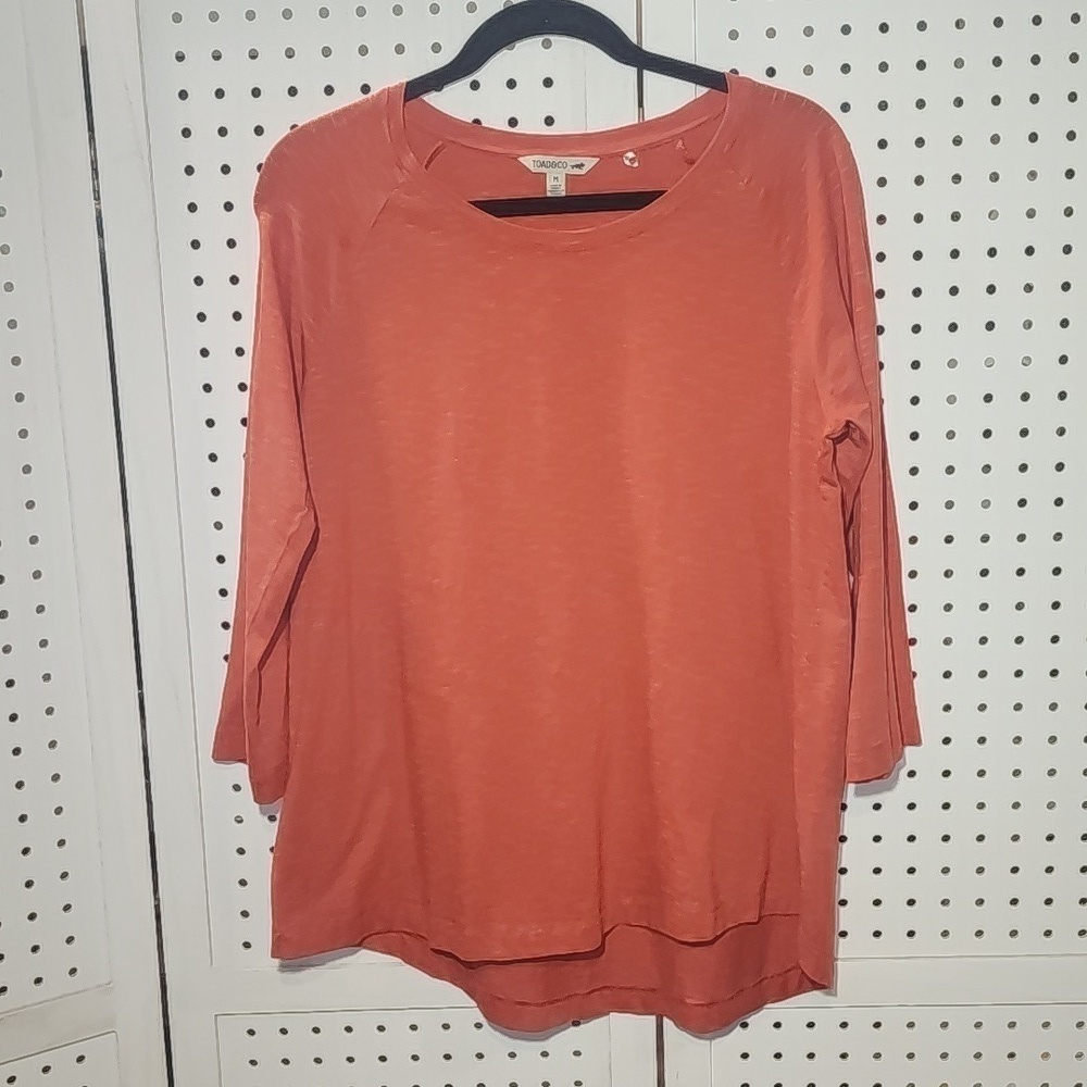 TOAD & CO Size Medium M 3/4 Sleeves Orange Soft